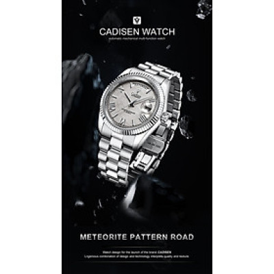 Đồng Hồ Nam Cadisen C8185M1 Chính Hãng Full Box Chống Nước Kính Chống Xước Dây Thép BH 2 Năm Máy Cơ