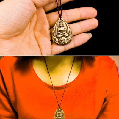 Dây chuyền mặt Phật Bản Mệnh hoa sen bằng đồng - MV02