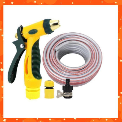 Bộ dây vòi xịt nước rửa xe,tưới cây tăng áp 3 lần 15m(cút nhựa nối 713-1) 206317