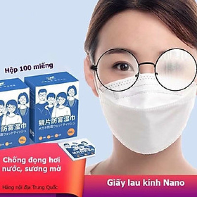 Set 3 hộp khăn Lau Mắt Kính Nano, lau laptop, máy tính - Miếng Giấy Lau Kính, Điện thoại, máy ảnh Chống Bám Hơi Nước Sạch Vân Tay Bụi Bẩn- Chính Hãng 