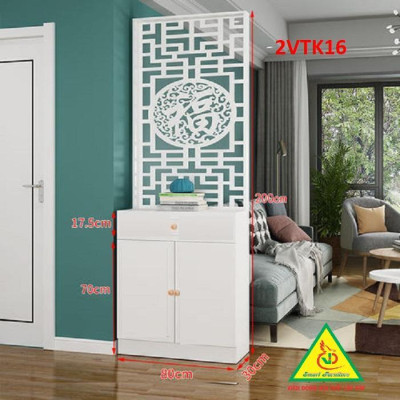 Tủ kệ trang trí kiêm vách ngăn phòng khách , nhà bếp 2VTK16 - Nội thất lắp ráp Viendong Adv