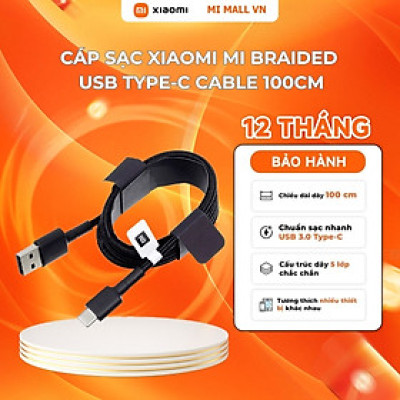 Cáp Sạc Xiaomi Mi Braided USB Type-C Cable 100cm - Hàng Chính Hãng