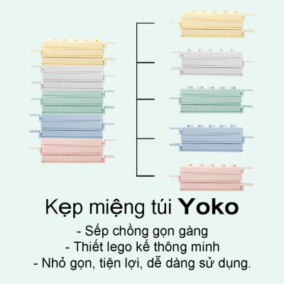 Kẹp miệng túi Yoko - Chính hãng Inochi - Sản phẩm là điểm nhấn cho không gian sống của gia đình - Tặng kèm khăn lau PaKaSa (Giao màu ngẫu nhiên)