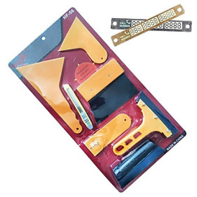 Bộ 7 món dụng cụ,tấm,miếng,hỗ trợ,dao nhựa hỗ trợ dán phim Tặng 1 thanh ghi số điện thoại trên ô tô
