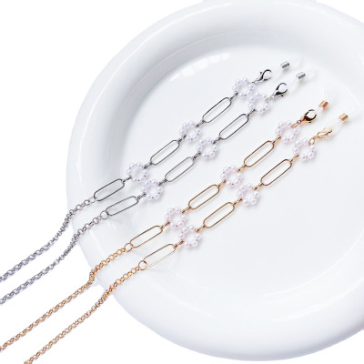 Dây đeo gọng kính chuỗi giữ kính charm hoa hạt châu ấn tượng phụ kiện thời trang hot trend
