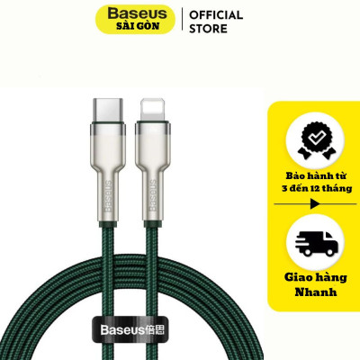 Cáp sạc Baseus Cafule series Metal data cable- CATLJK nhanh Type C to Light-ning 20W  Hàng chính hãng