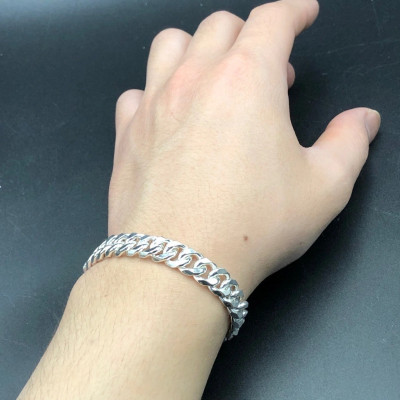 Lắc Tay Nam Kiểu Móc Xích Đơn Giản BẠC HIỂU MINH LTN012