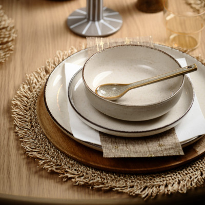 Thìa | JYSK Glen | gốm | nâu | bộ 2 chiếc | C15cm