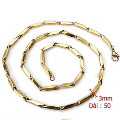 Dây chuyền nam titan cao cấp sang trọng inox thép không gỉ hỏa tiển trangsucpt kích cỡ 3mm PTDCNA31