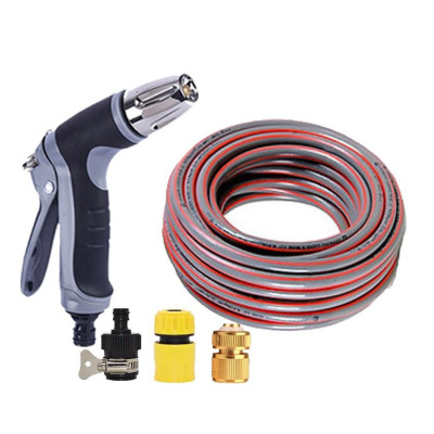 Bộ dây và vòi xịt rửa xe tưới cây tăng áp 3-5M(cút đồng nối 712-1) 206817