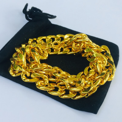 Combo Dây Chuyền Nam Nữ Mạ Vàng 24k, Kiểu Xích Lặc, Dài 50cm, Mạnh Mẽ, Cá Tính, … kèm túi Nhung đựng. Phù hợp đeo đi làm, đi chơi, gặp mặt, làm quà tặng.