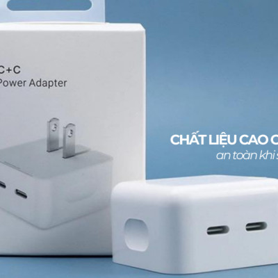 Củ Sạc Nhanh công suất cao 35W - Sạc Đôi Siêu Tốc với 2 cổng type C, Tiện Dụng - Sạc được cho nhiều loại điện thoại - Hàng chính hãng