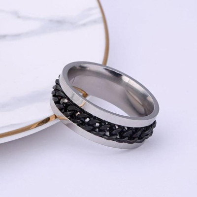 Nhẫn Xích Xoay Titan Khui Bi Cá Tính Dành Cho Cả Nam Và Nữ Cao Su