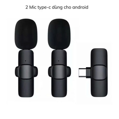 Micro Thu Âm Cài Áo Không Dây (2 Mic) Cho Điện Thoại Android Cổng Type C Lọc Tiếng Ồn Xa 20m Máy Tính Bảng Máy Ảnh Hỗ Trợ Quay Video Tiktok Livestream Review Vlog Youtube Chất Lượng Cao – Hàng Nhập Khẩu