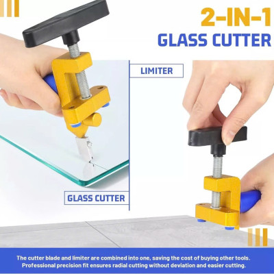 Dao Cắt Kính Đa Năng - Máy Cắt Gạch Cầm Tay Không Bụi, Kèm 3 Lưỡi Cắt Cao Cấp