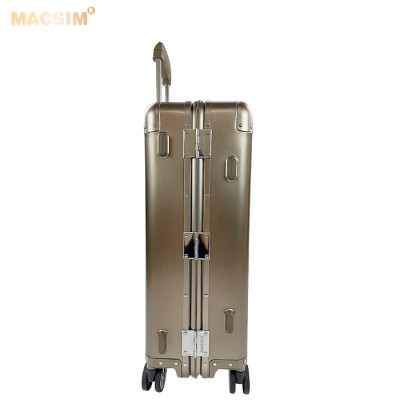 Vali tay kéo cao cấp chất liệu hợp kim nhôm nguyên khối MS1318 Macsim màu ti-gold cỡ 24inches