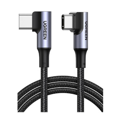 Cáp sạc USB 2.0 Type-C to Type-C  Ugreen 70698 bẻ góc 2 đầu 90 độ vuông góc  2M - Hàng chính hãng