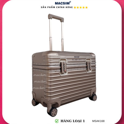 Vali hợp kim nhôm nguyên khối cao cấp Macsim Aksen hàng loại 1 MSAK168 Nhãn hiệu Macsim cao cấp cỡ 18 inches màu đồng