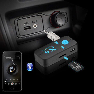 Hàng Chính Hãng - Bộ Thu Bluetooth Xe Ô Tô X6-JA Bluetooth 4.1 + EDR Phạm Vi Kết Nối 10m Kết Nối Đa Dạng 3.5mm Âm Thanh Hi-Fi Hỗ Trợ Đa Định Dạng MP3 WMA AAC Pin 400mAh 8 tiếng Đàm Thoại Rảnh Tay Nhỏ Gọn Dễ Sử Dụng Ô tô Xe Hơi - ROGTZ