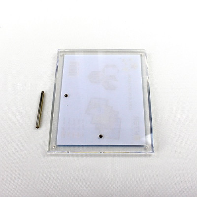 Khung hình mica cao cấp Enter FR02 100x150mm mica 5mmx2, Khung ảnh để bàn chân inox, Khung bằng khen