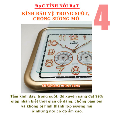 Đồng Hồ EASTAR KIM TRÔI Số Nổi 3D có DẠ QUANG và NHIỆT ẨM KẾ Tự Động (Không Dùng Pin) – Tặng Pin Maxell - Bảo Hành 1 Năm