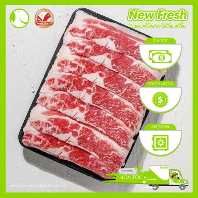 [GIAO NHANH HCM] Ba Chỉ Bò Mỹ Cắt Trải Nhúng Lẩu - Khay 500Gr