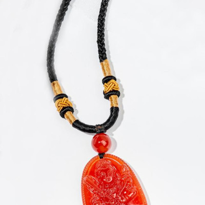 Mặt Dây Chuyền Hư Không Tạng Bồ Tát Đá Mã Não Đỏ (5 x 3 cm) Ngọc Quý Gemstones
