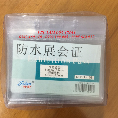 SỈ 50 BỘ THẺ ĐEO NHÂN VIÊN 108 (ngang) + dây đeo thẻ lụa móc nhựa (LOẠI ĐẸP)