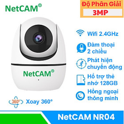 Camera WiFi NetCAM NR04 3.0MP, Quay quét 360 độ, Đàm Thoại 2 chiều, Báo động qua điện thoại - Hàng chính hãng