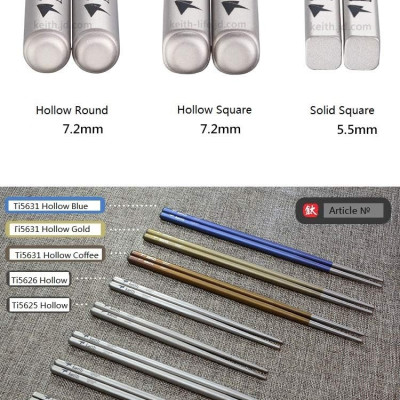 Bộ đũa vuông Titanium Keith Ti5624 (bộ 4 đôi)