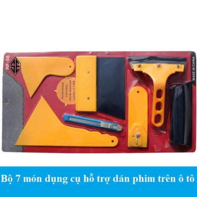 Bộ 7 món dụng cụ,tấm,miếng,hỗ trợ,dao nhựa hỗ trợ dán phim Tặng 1 thanh ghi số điện thoại trên ô tô
