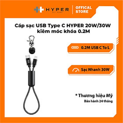 Dây Cáp Sạc USB-C to Lightning Chuẩn MFi Cho iPhone/iPad Hyper HyperDrive - Hàng Chính Hãng
