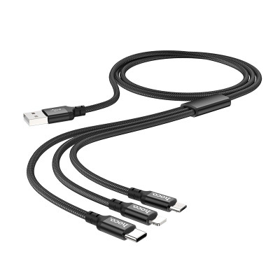 Cáp sạc nhanh 2.4A Hoco X14 dây tròn kết nối Type-C/Micro/iPhone dài 1M cho Smartphone ( 2 màu ) - Hàng chính hãng   