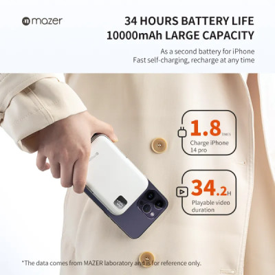 Pin Dự Phòng Mazer MagAir 16 MagS 15W (10.000mAh) - Hàng Chính Hãng