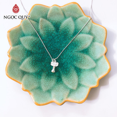 Dây chuyền bạc mặt ruyi gậy như ý treo - Ngọc Quý Gemstones