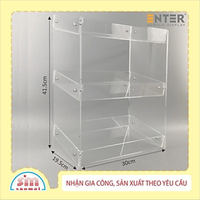 Kệ trưng bày DCHS mica Enter TBNS07 3 tầng 30x19.5x41.5cm