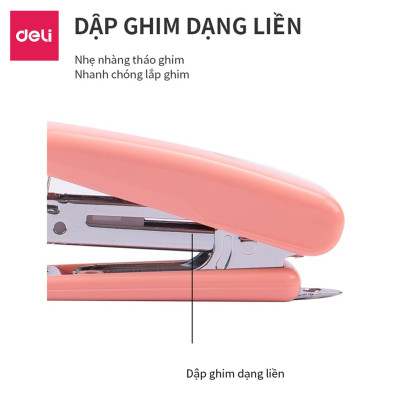  Dập ghim mini #10 Deli, 12 trang, Xanh, Hồng - 1 cái E0222