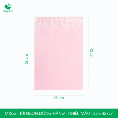 Combo 100 túi nilon gói hàng 28x42 cm - túi niêm phong đóng hàng - NHIỀU MÀU
