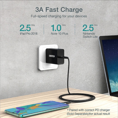 Cáp sạc nhanh và truyền dữ liệu Type C to Type C 60W Choetech XCC-1003/ XCC-1004 Series - Hàng chính hãng