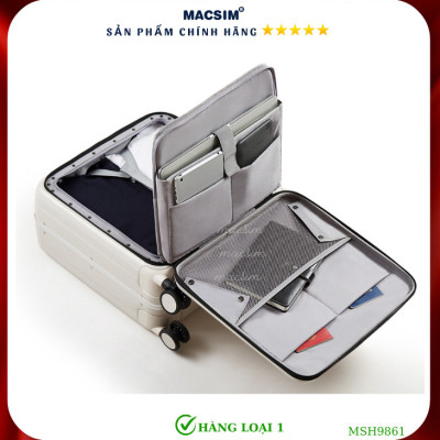 Vali cao cấp Macsim Hanke MSH9861 size 18 inch hàng loại 1 màu trắng