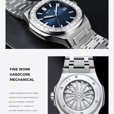 Đồng hồ nam chính hãng IW CARNIVAL IW721G-1 Kính sapphire ,chống xước ,Chống nước 50m ,Bảo hành 24 tháng,Máy cơ (Automatic),dây kim loại thép không gỉ 316L, mặt xanh thiết kế đơn giản dễ đeo 