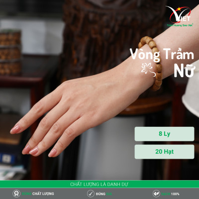 Vòng Trầm Thiên Nhiên Dành Cho Nữ - Kiểu Lu Thống - Mềm Mại - Hương Dịu Ngọt