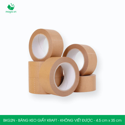 BKG2N - 4.5cm x 35m - 1 cuộn băng keo giấy Kraft da bò mặt trơn không viết được - băng dính kraft đóng hàng