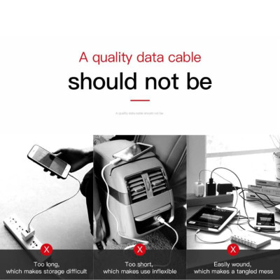 Cáp sạc Baseus Fish Eye Spring Data cable 2A lò xo đàn hồi USB to IP CALSR  - Hàng chính hãng