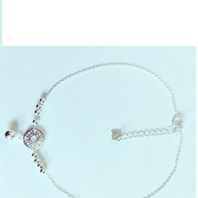 Lắc chân nữ bạc 925 bạc xinh Huệ Ngân - Kim tiền may mắn RYBJ50082