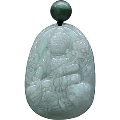 Mặt Dây Chuyền Phổ Hiền Bồ Tát Đá Cẩm Thạch (3 x 2.3 cm) Ngọc Quý Gemstones MD16