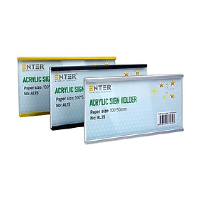 Bảng thông tin nhôm Enter AL15 100x50mm, Khung thông tin sản phẩm, Khung bảng giá siêu thị, Tag thông tin mini