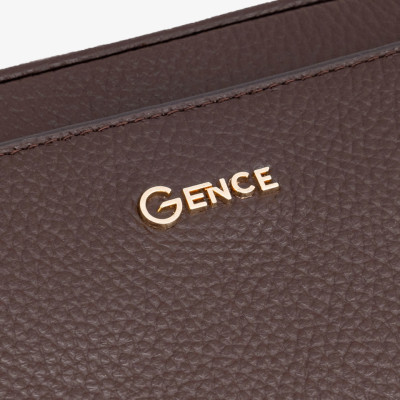 Ví Nam Cầm Tay Clutch Da Hàng Hiệu GENCE RB05 Da Bò Khóa Vân Tay Cao Cấp Màu Nâu