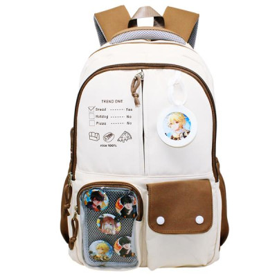 Ba Lô Thời Trang Đính Huy Hiệu Hoạt Hình - Baoding Yunxi 3-012 - Màu Kem