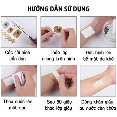 Xăm nhũ cánh thiên thần, mũi tên, vòng dreamcatcher, hoa vintage tatoo tạm thời henna Legaxi